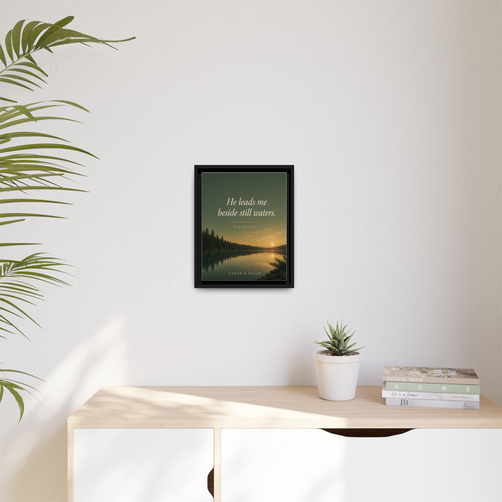 Still Waters — Framed Canvas | Psalm 23 Wall Art