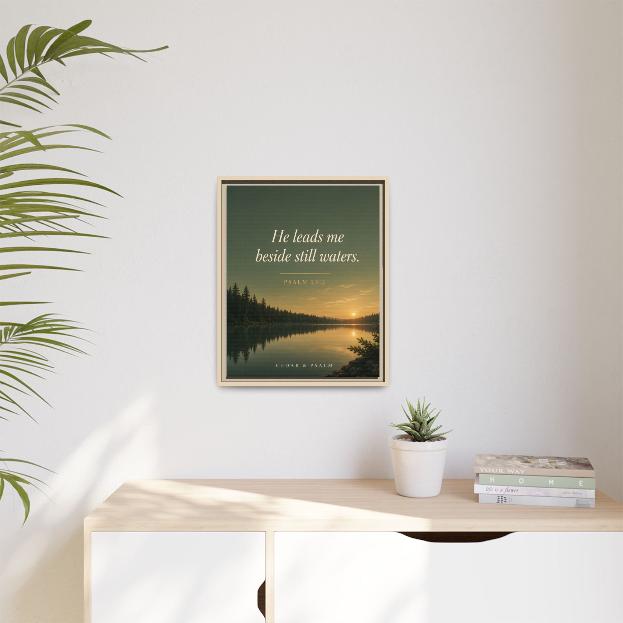 Still Waters — Framed Canvas | Psalm 23 Wall Art