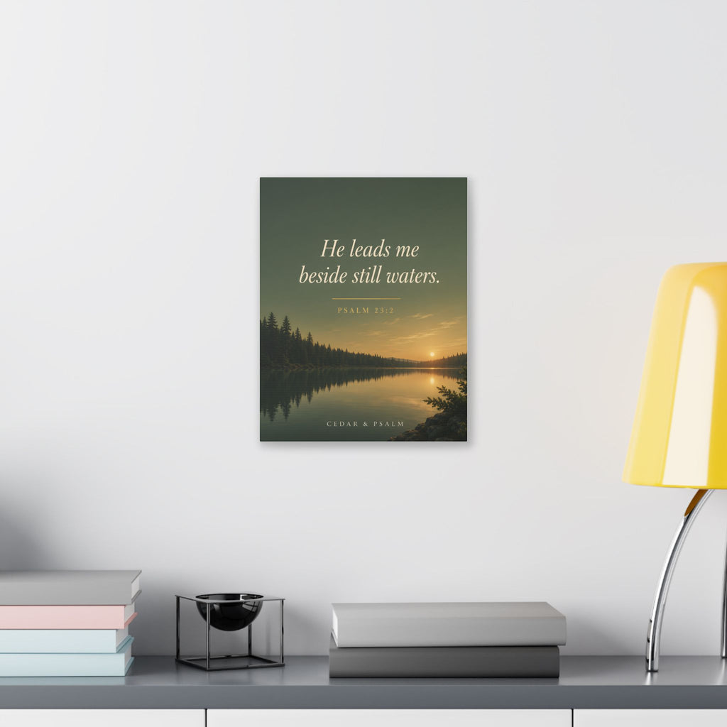 Still Waters — Gallery-Wrap Canvas | Psalm 23 Wall Art