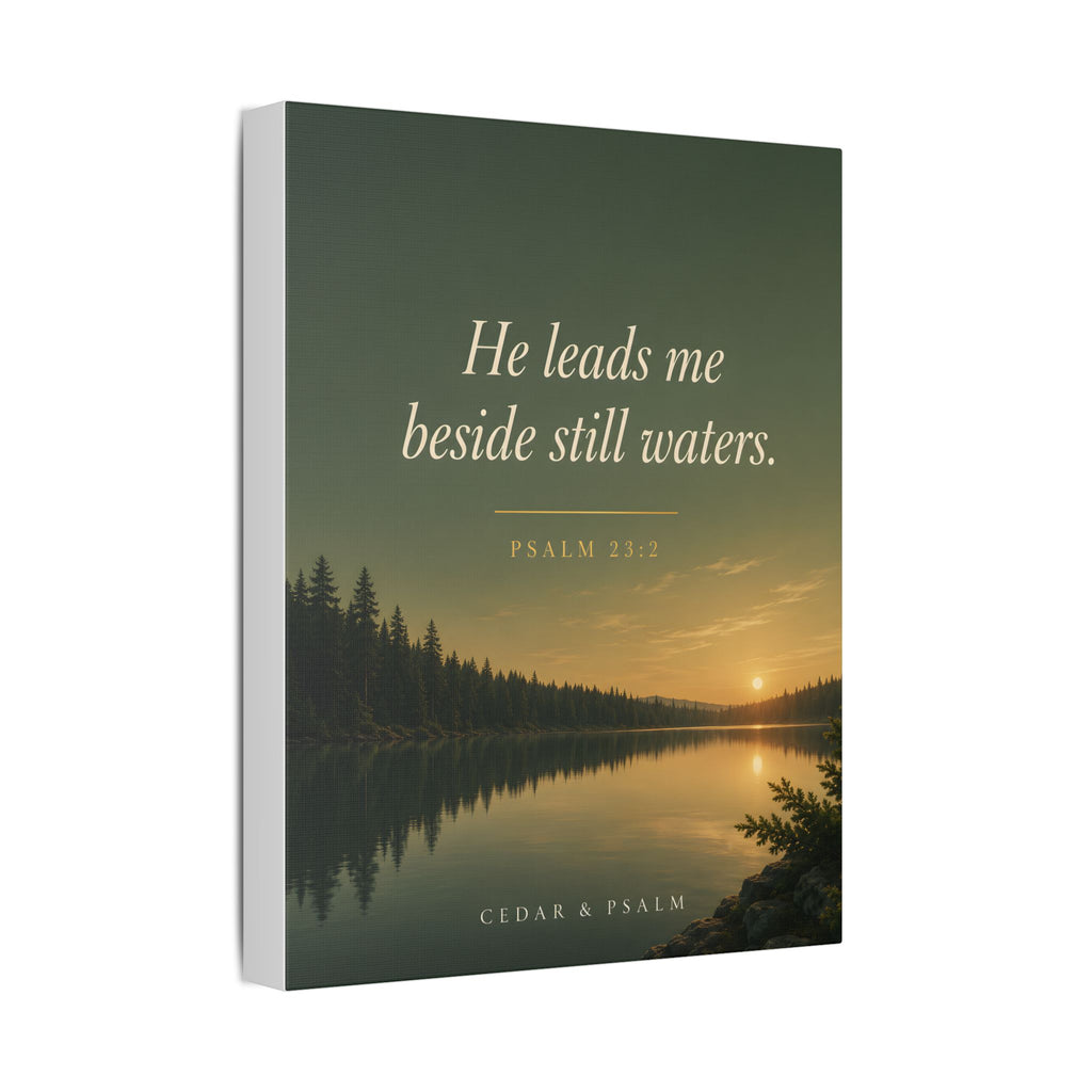 Still Waters — Gallery-Wrap Canvas | Psalm 23 Wall Art