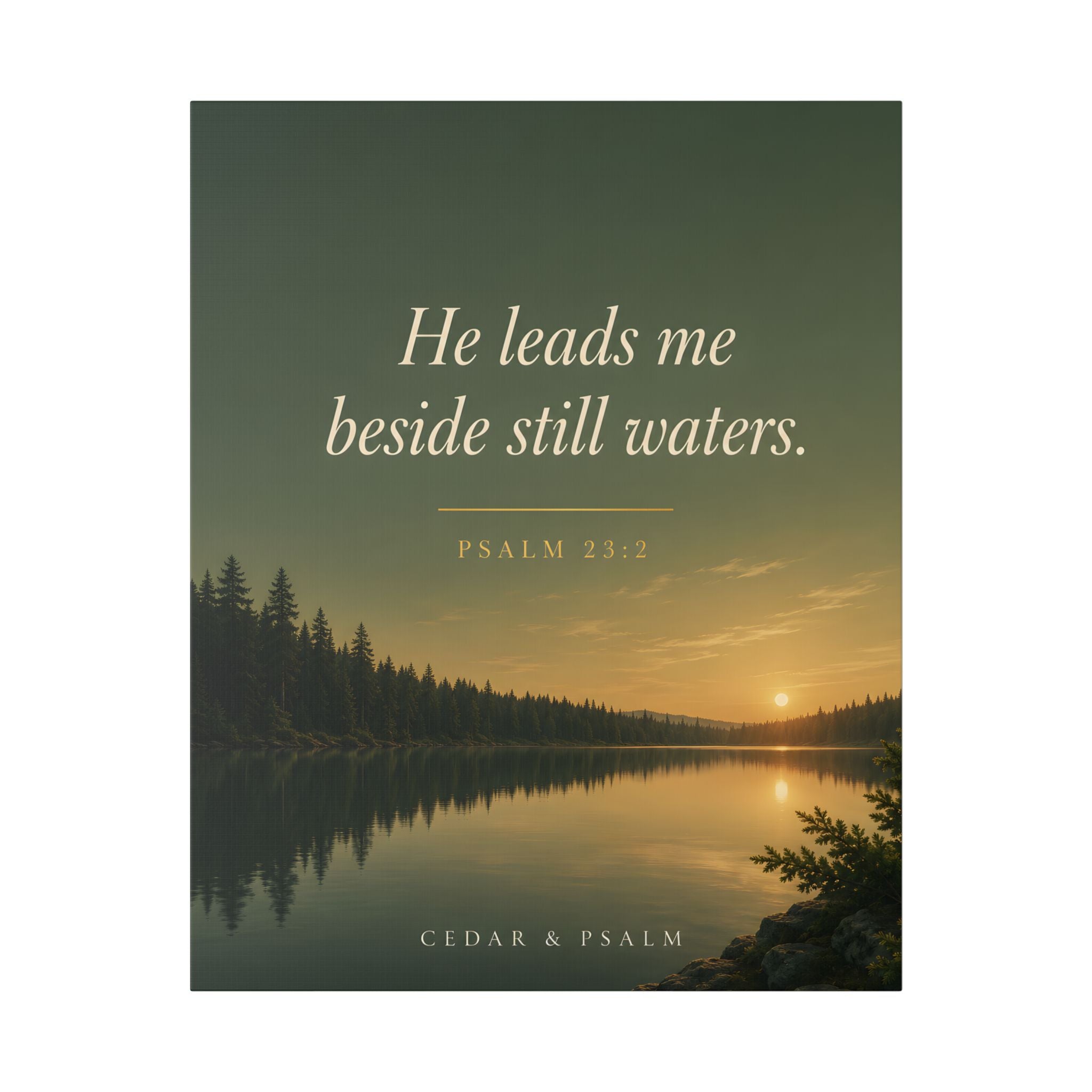 Still Waters — Gallery-Wrap Canvas | Psalm 23 Wall Art