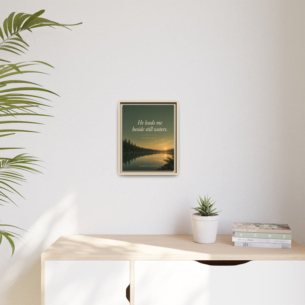 Still Waters — Framed Canvas | Psalm 23 Wall Art