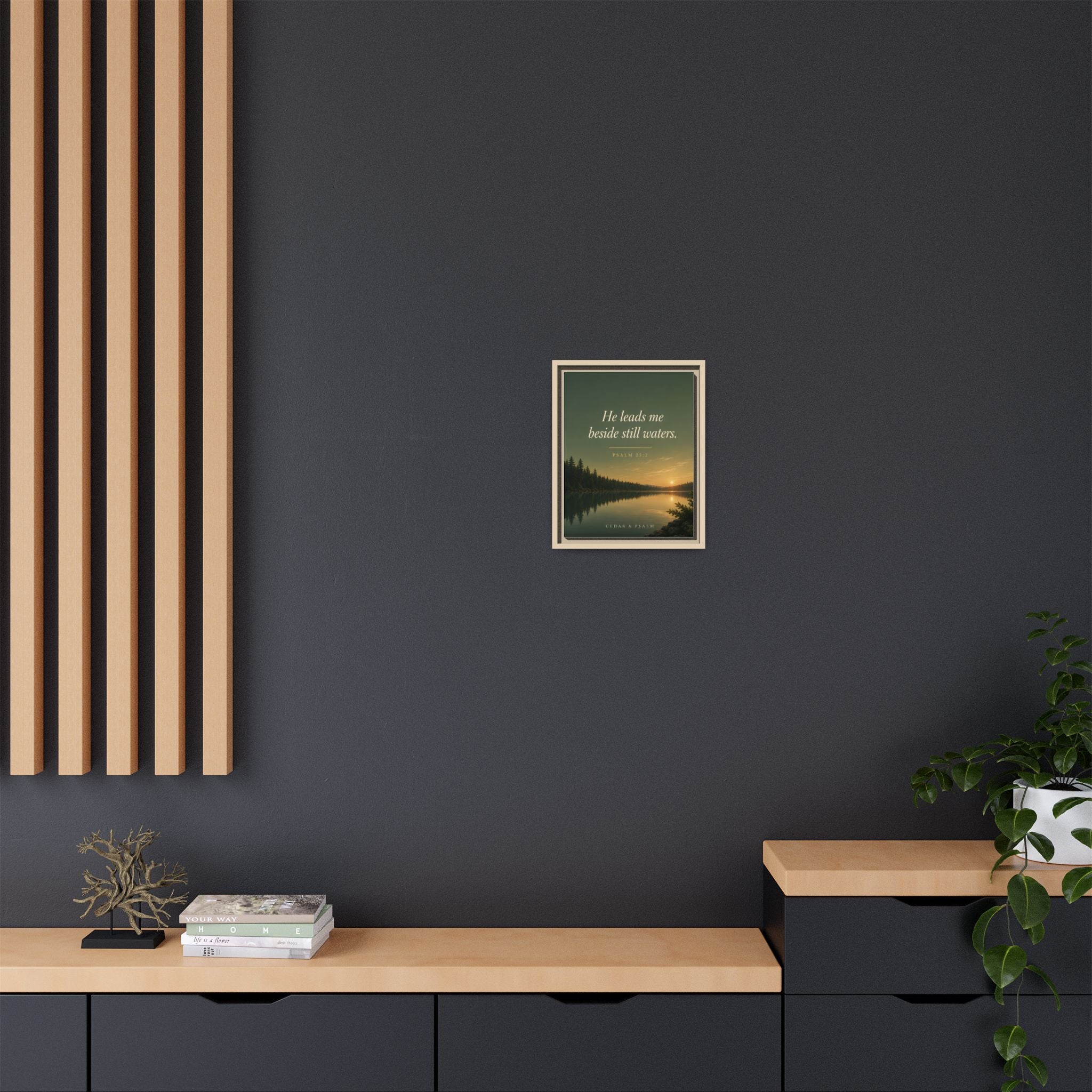Still Waters — Framed Canvas | Psalm 23 Wall Art