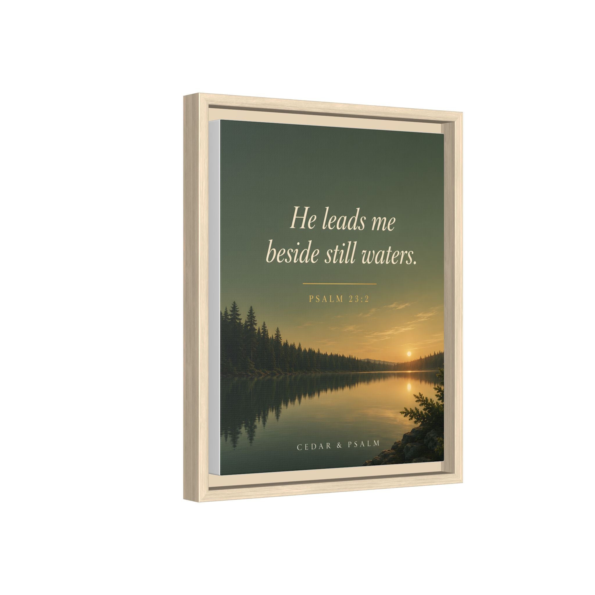 Still Waters — Framed Canvas | Psalm 23 Wall Art