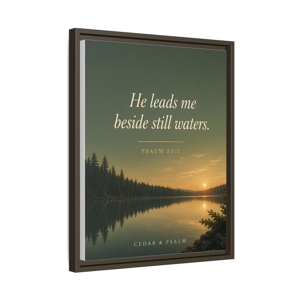 Still Waters — Framed Canvas | Psalm 23 Wall Art