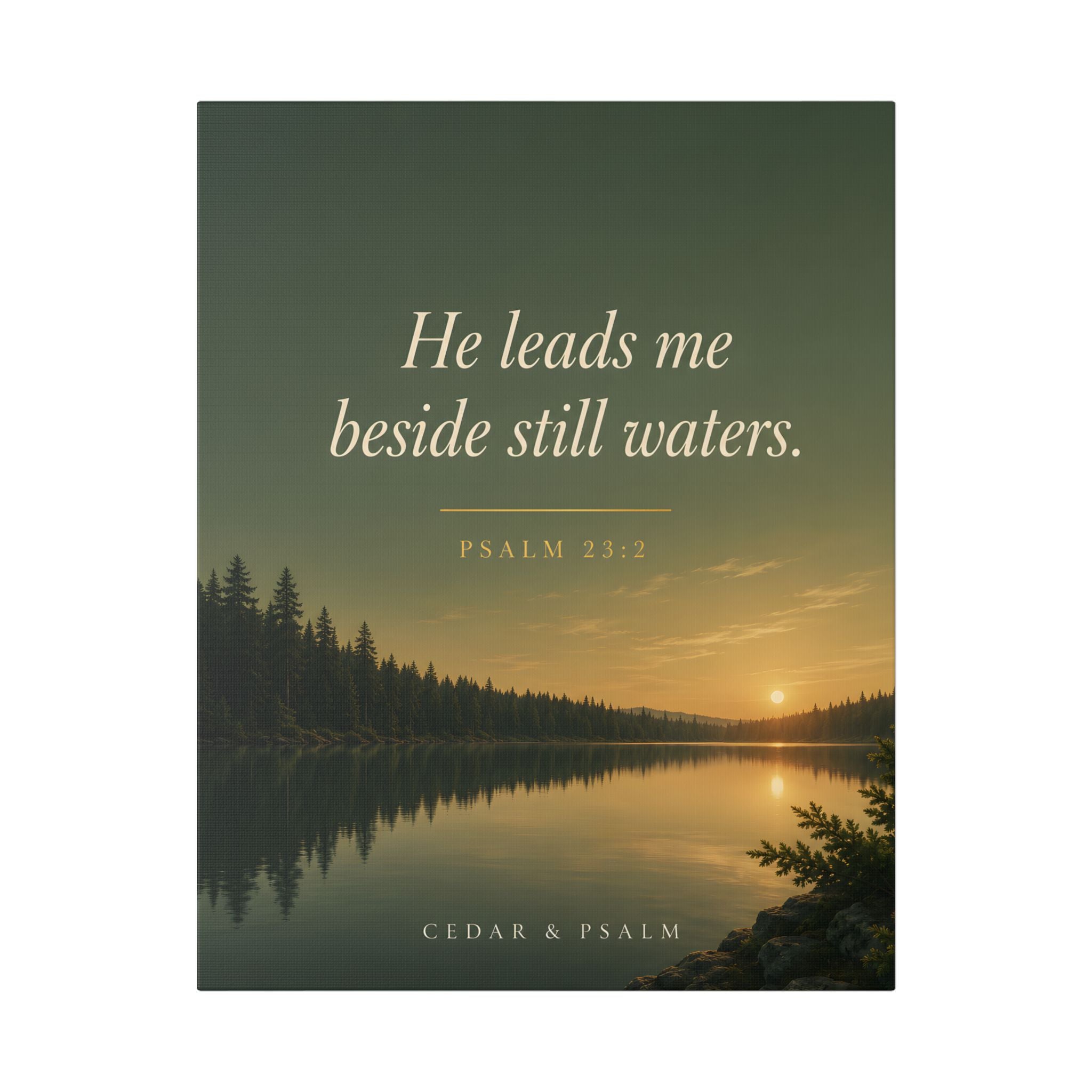 Still Waters — Gallery-Wrap Canvas | Psalm 23 Wall Art