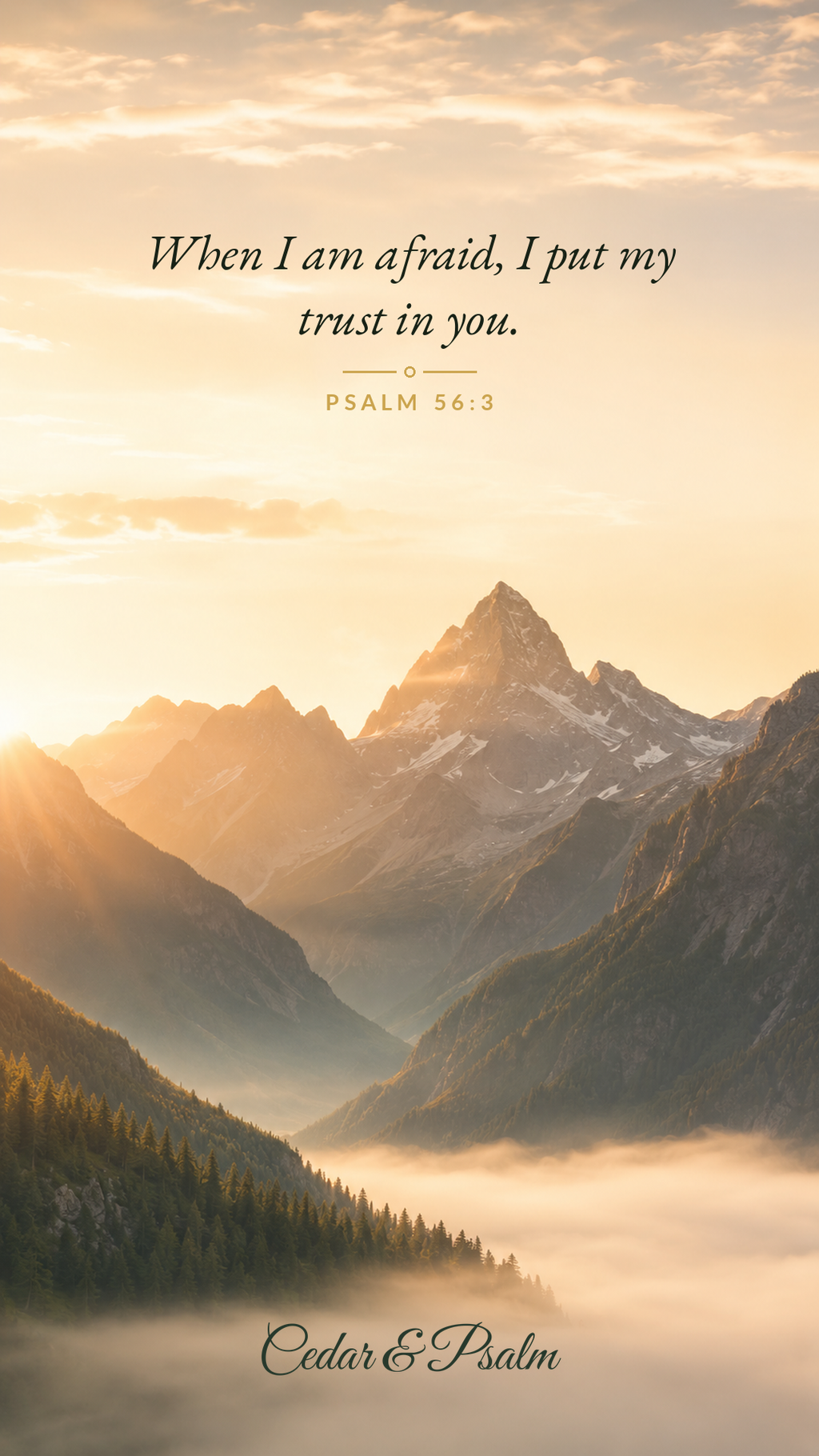 Psalm wallpaper for when you're afraid