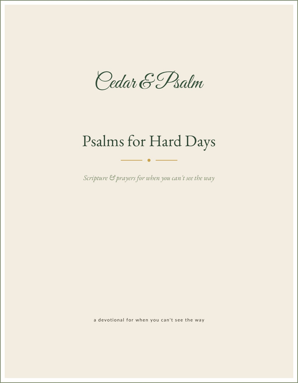 Psalms for Hard Days devotional booklet cover