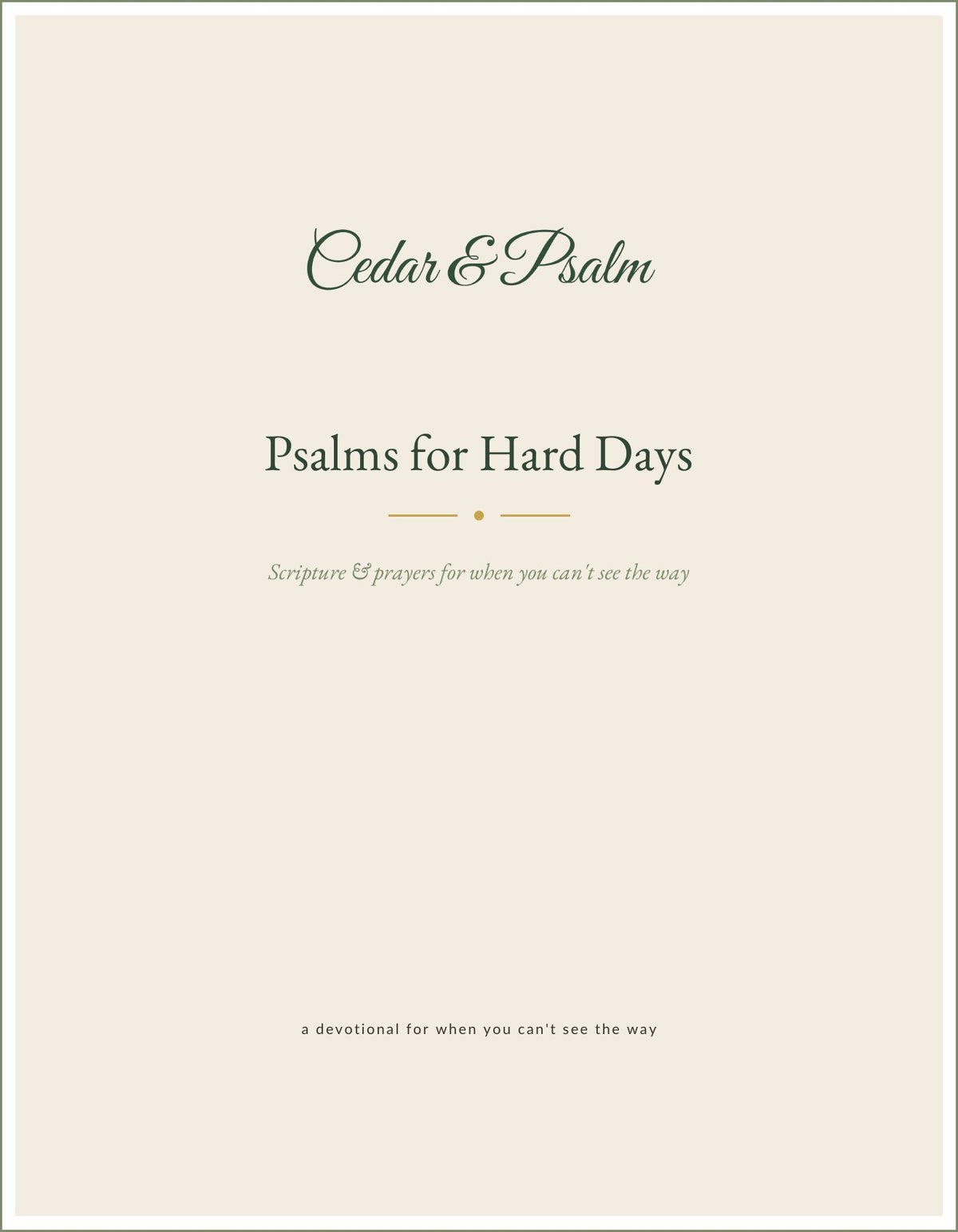 Psalms for Hard Days devotional booklet cover